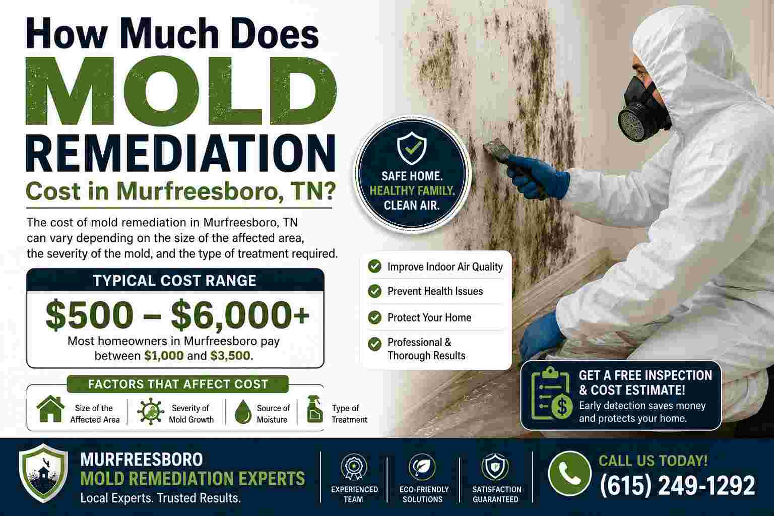 How Much Does Mold Remediation Cost in Murfreesboro, TN?